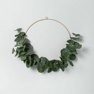Faux eucalyptus gold wire wreath - Hearth & Hand with magnolia
